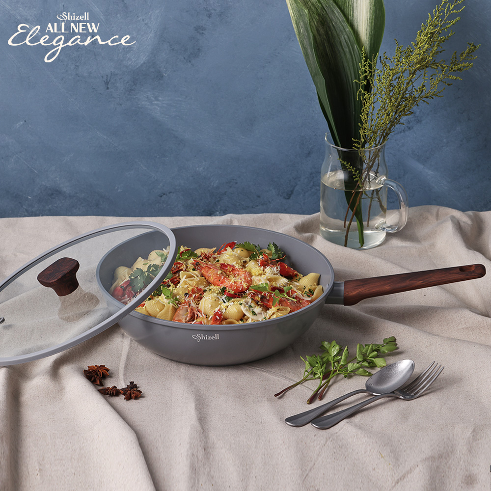 쉬젤 올뉴엘레강스 IH궁중팬28G세트 28cm 실리콘플랫유리커버